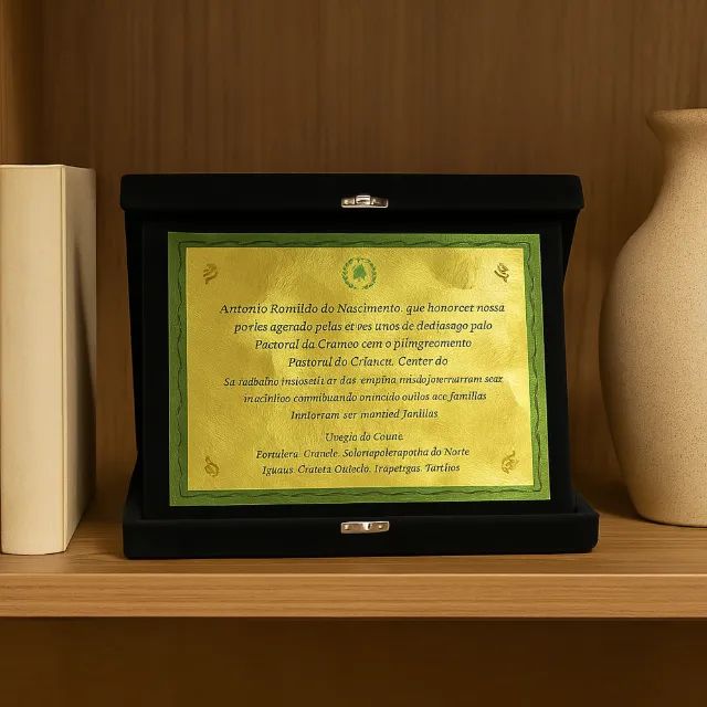 Maleta de veludo com placa dourada - Foto 2