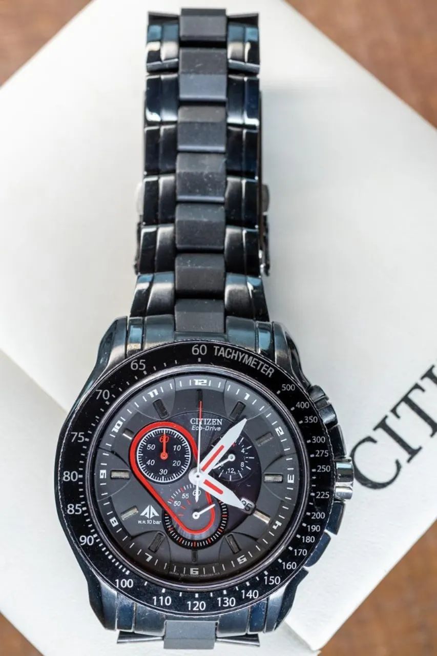 Citizen Eco-Drive H500 Safira Cronógrafo - Aço Inox IP - Caixa