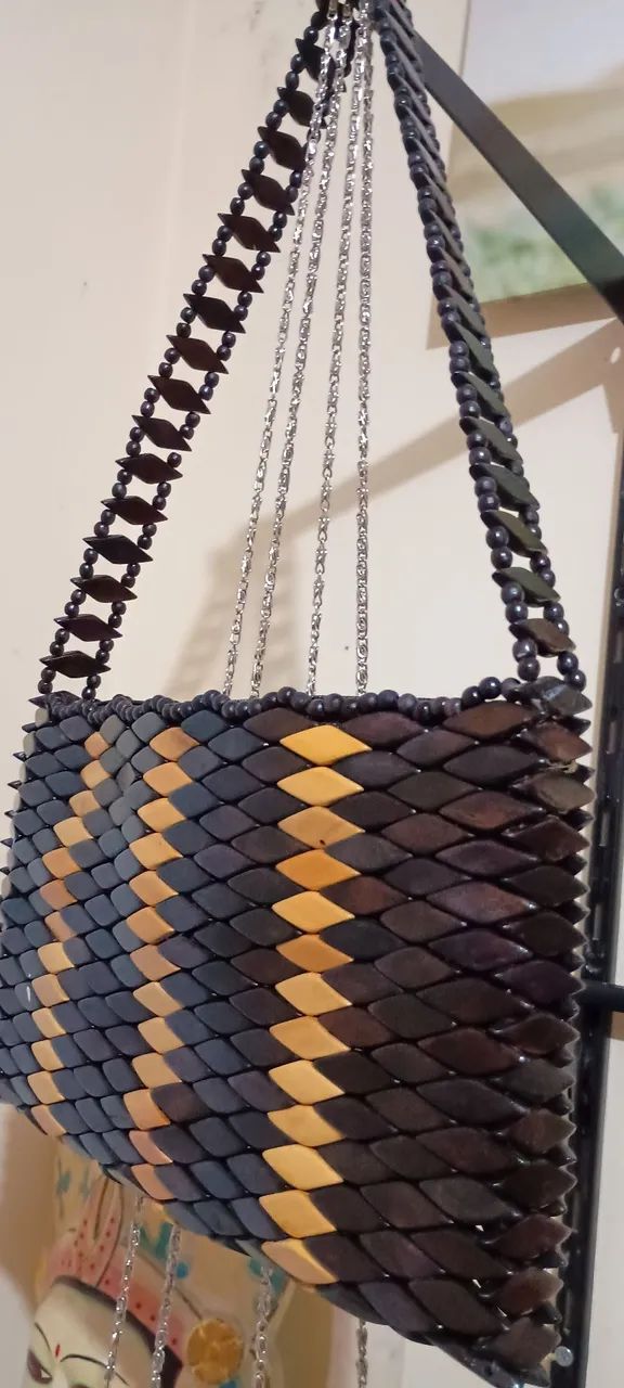 Bolsa tiracolo em marchetaria - Foto 2