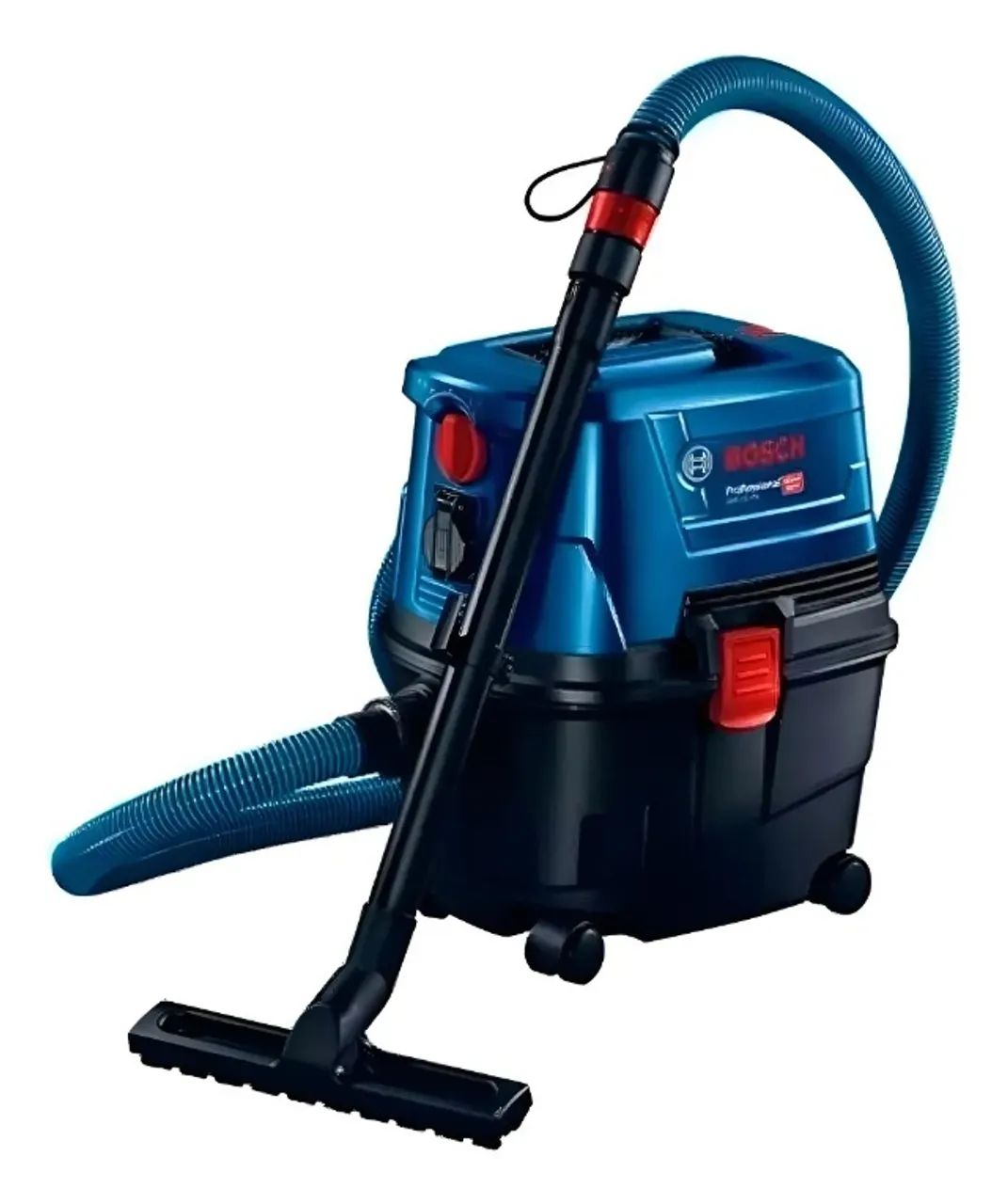Aspirador é industrial Tambor Bosch Professional GAS 15 PS 15L azul e preto e vermelho