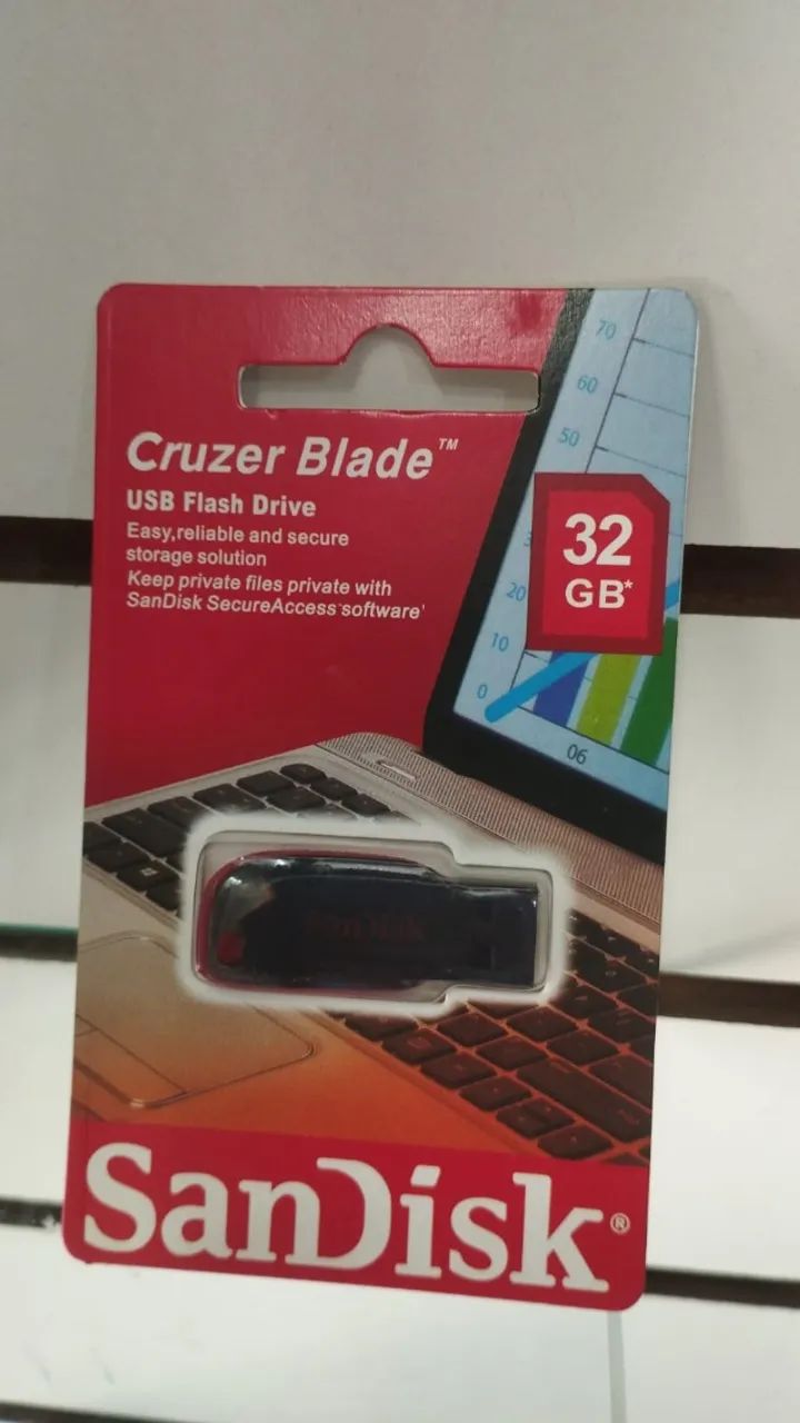 Pen Drive 32GB USB 2.0 Cruzer Blade - Compacto, Rápido e Portátil