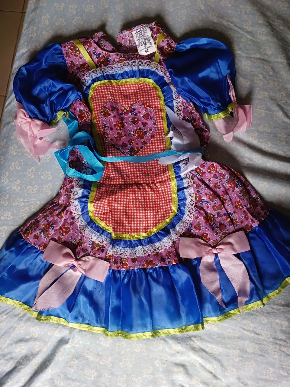 Vestido Infantil Festa Junina 4 anos caipira