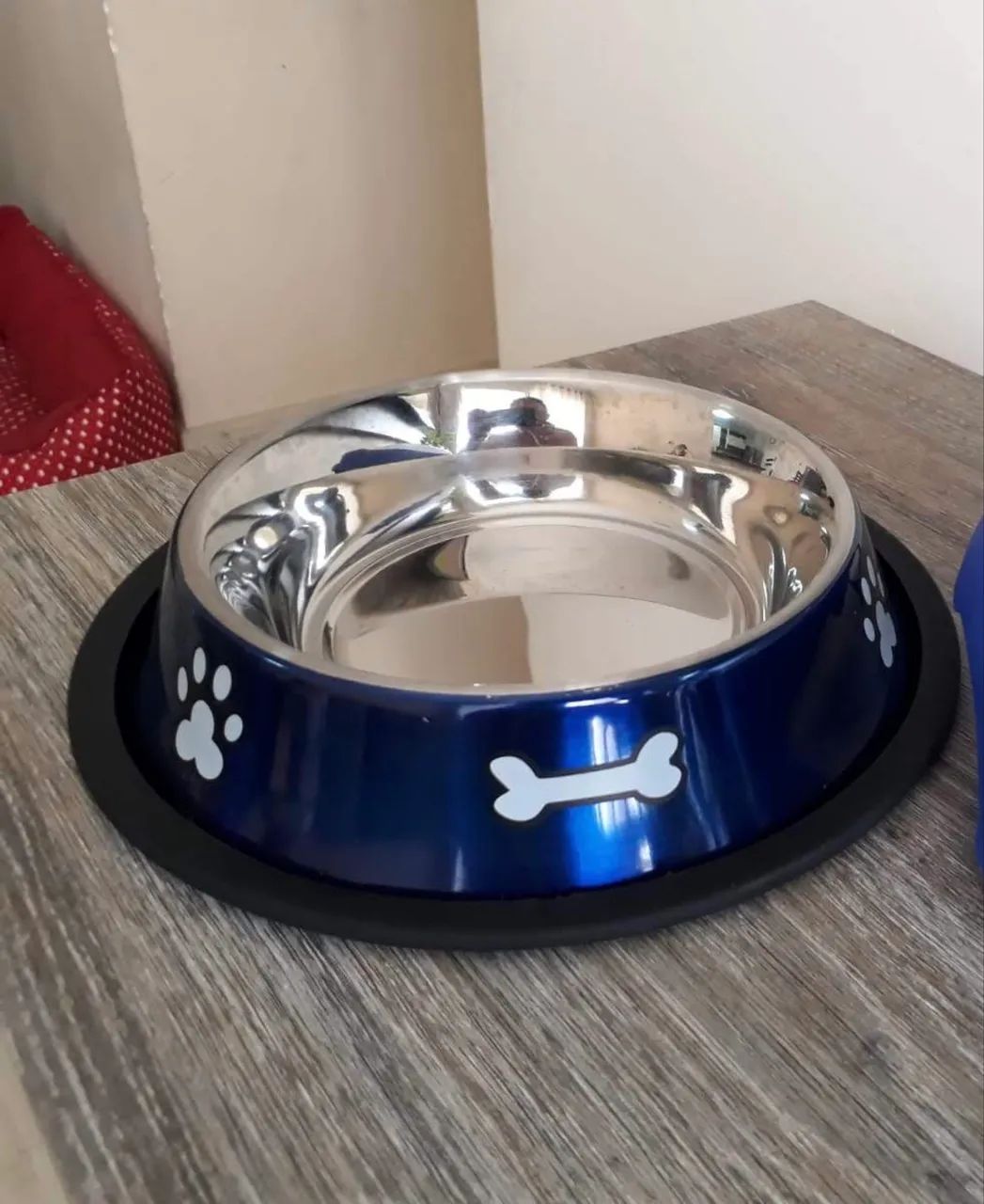 Comedouro Inox Rubber Print Azul Jambo - Foto 4