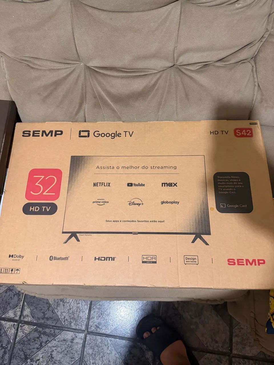 Smart TV Semp 32 pol. com Google TV (nova na caixa) - Foto 2