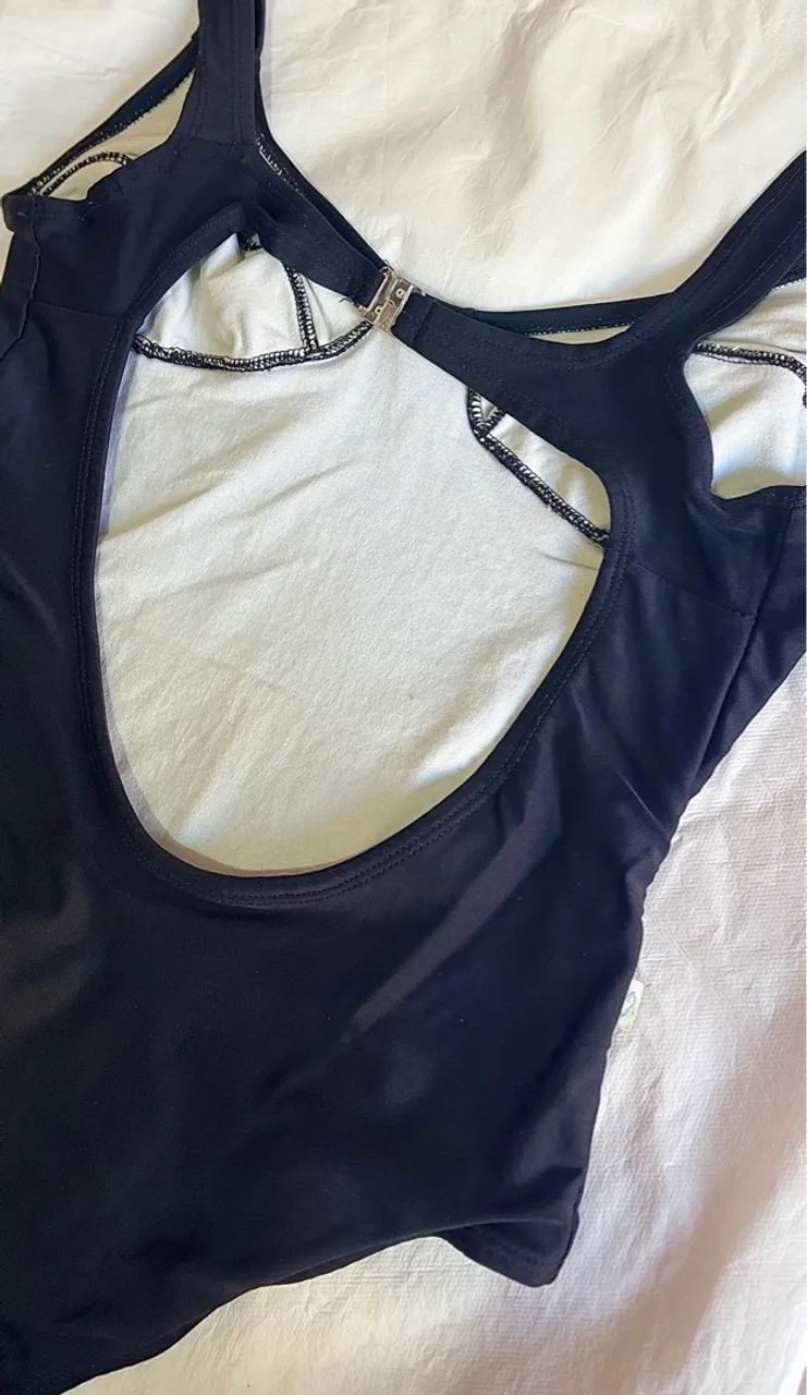 Body de Praia Preto com Detalhes - Foto 3