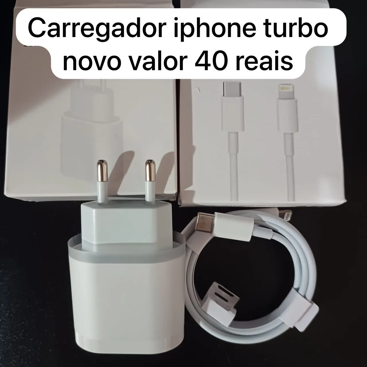Carregador turbo iphone novo