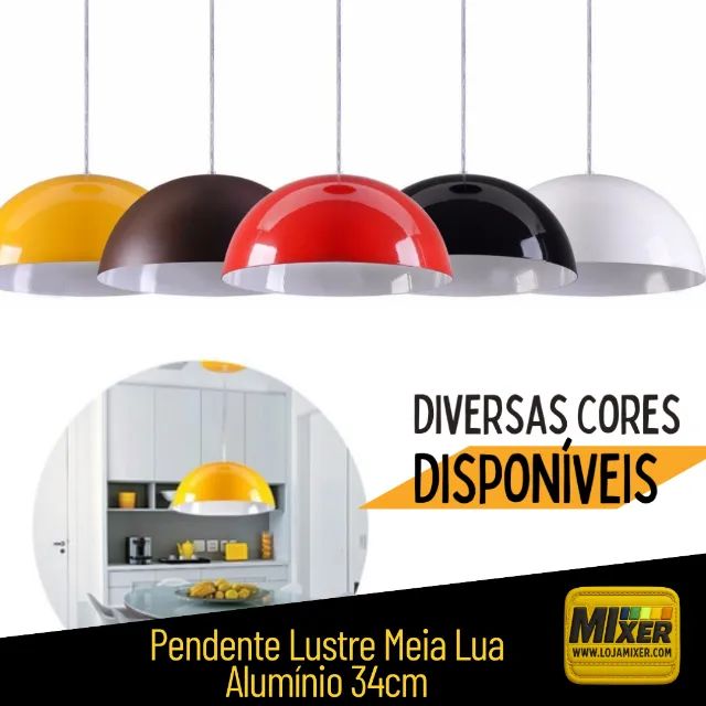 Pendente Lustre Meia Lua Alumínio 34cm _ CS44 - Foto 2