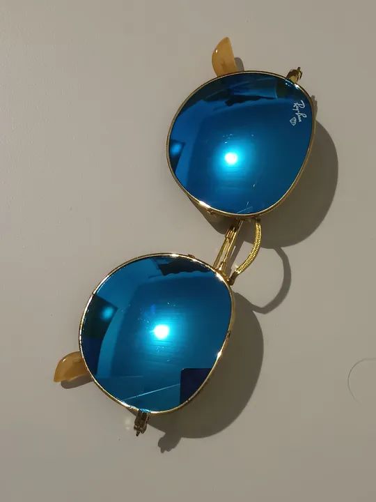 Óculos de sol Ray-Ban redondos azul - Foto 2