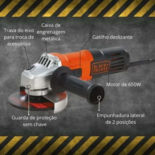 Promoção Imperdível Lixadeira Esmerilhadeira Angular 115mm Black Decker 650W - Foto 3