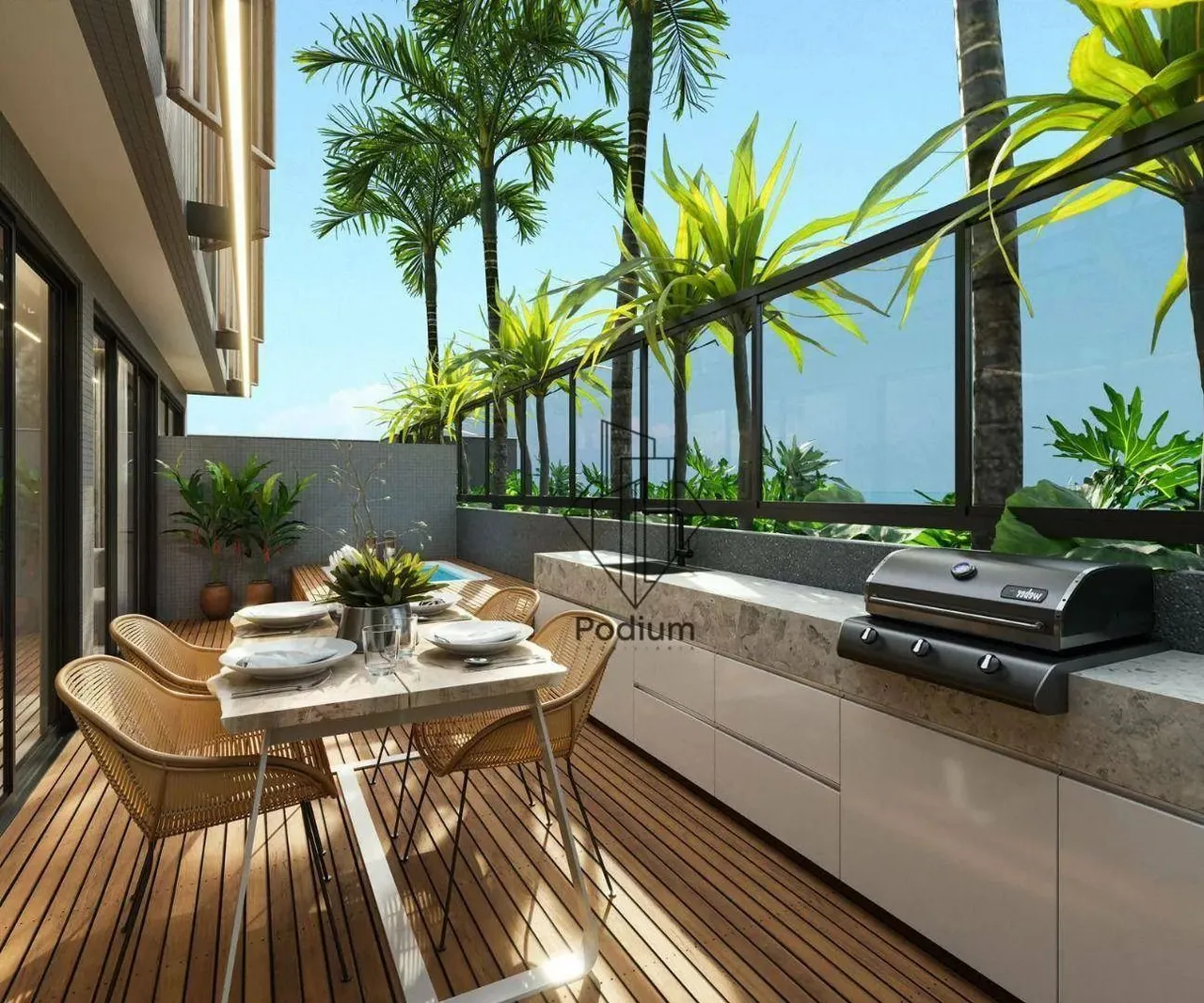 Flats térreo com jacuzzi privativa a beira mar da praia de Intermares - FL0365
