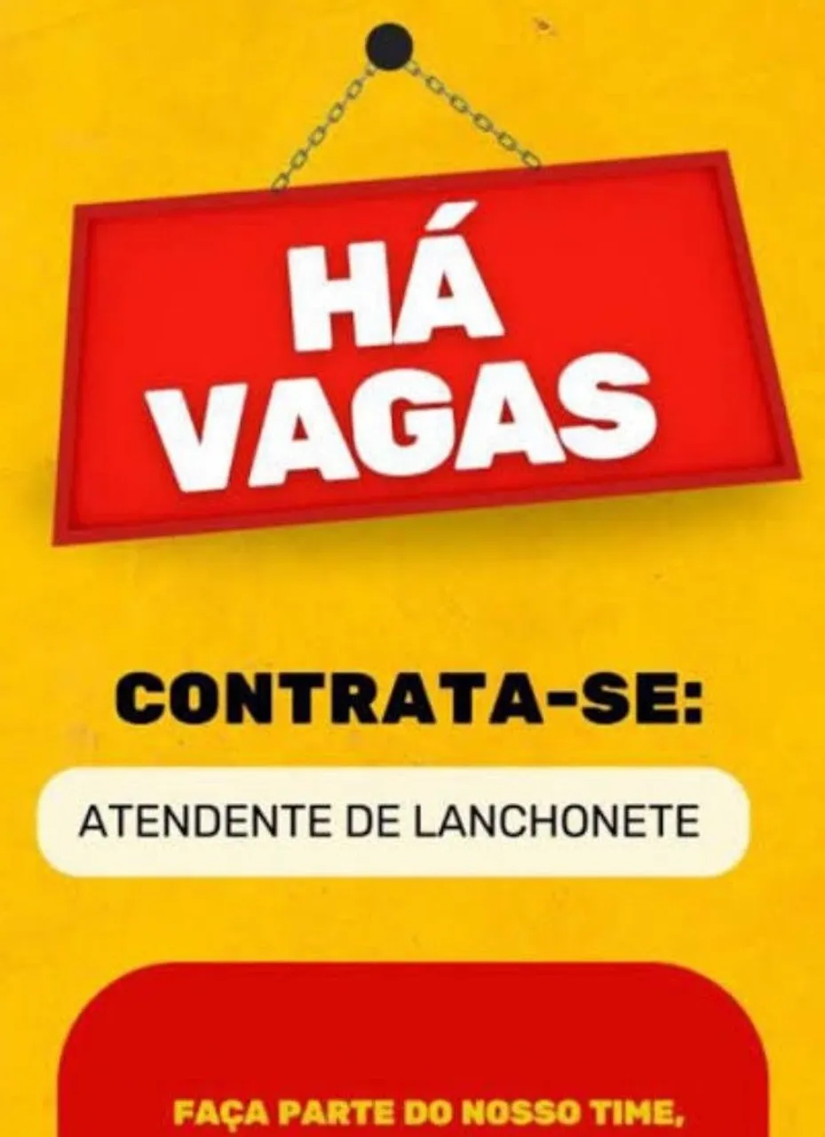VAGA DE EMPREGO PARA ATENDENTE LANCHONETE LOCALIZADA NO CENTRO E BARRO PRETO BH 
