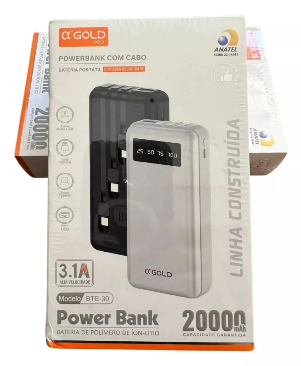 Carregador Portátil Power Bank 20.000mAh Universal
