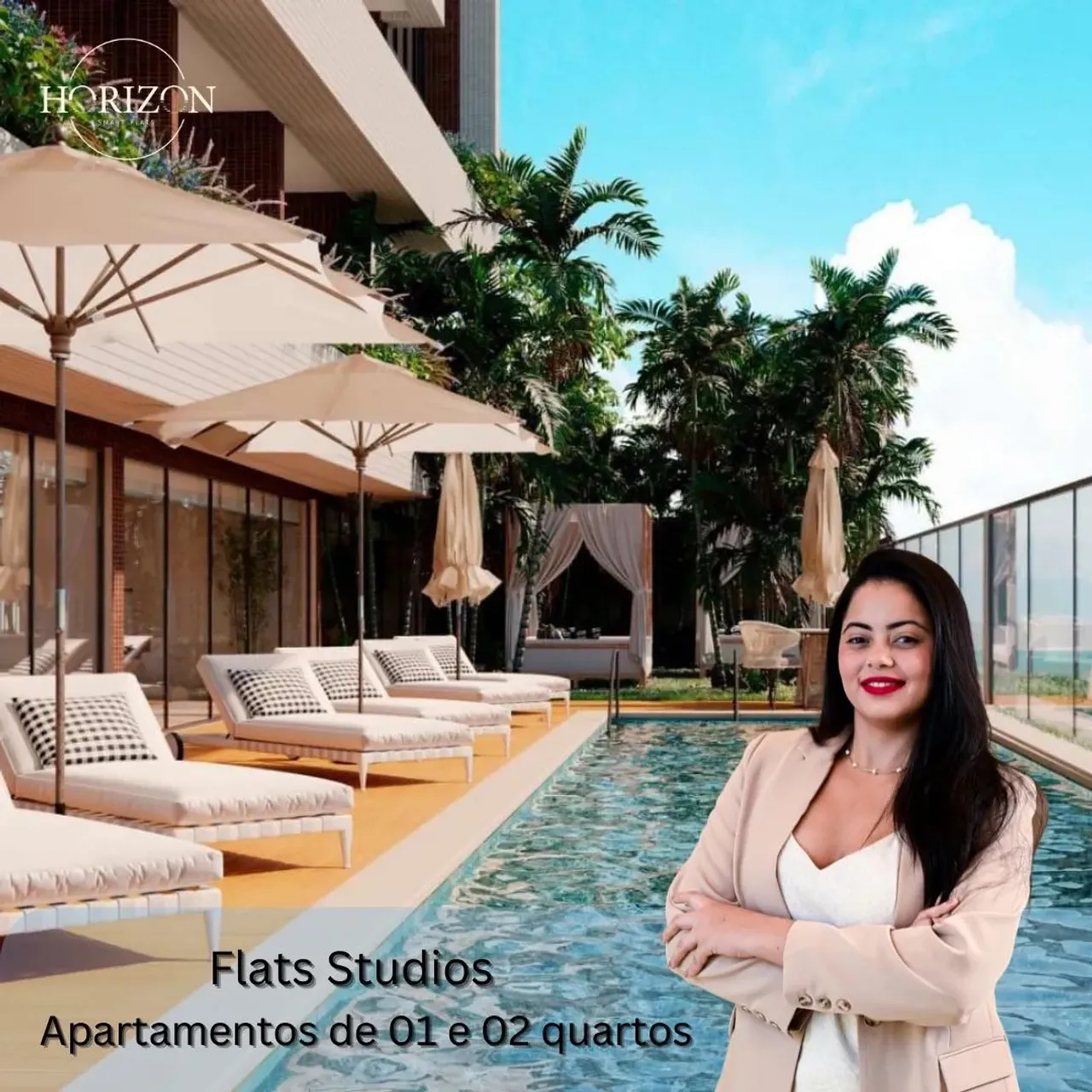 Lindos Flats Studios com lazer completo à Beira Mar de São José da Coroa Grande - PE