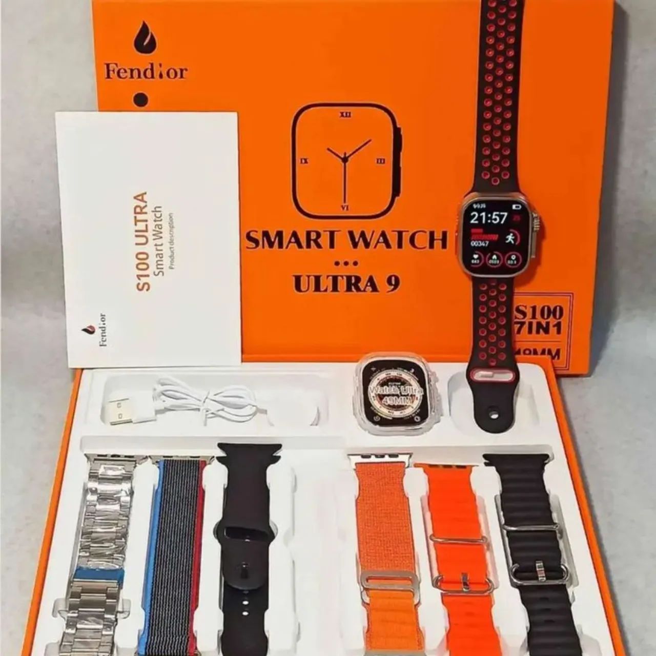 Smartwatch Fendior S100 Ultra 9 - 7 em 1