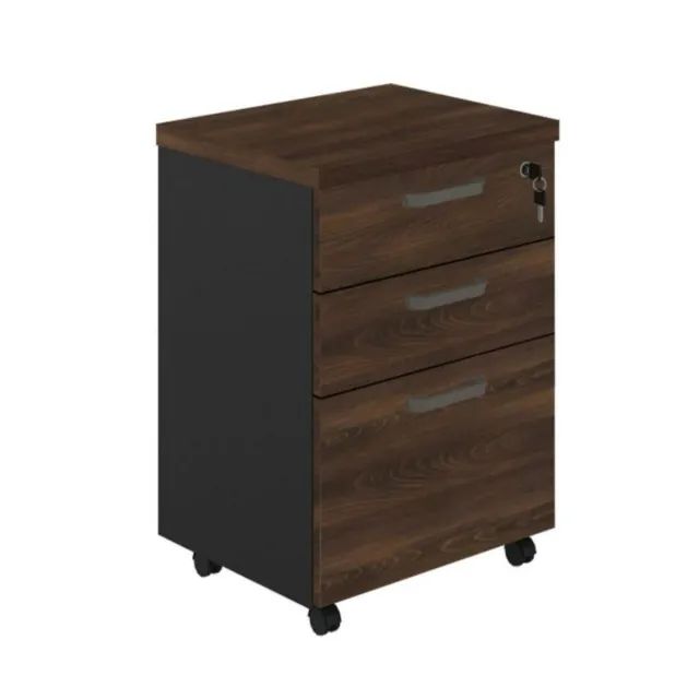 Gaveteiro Volante 3 Gavetas 0,67×0,46×0,40m Marsala/Preto Durável Modelo 51012