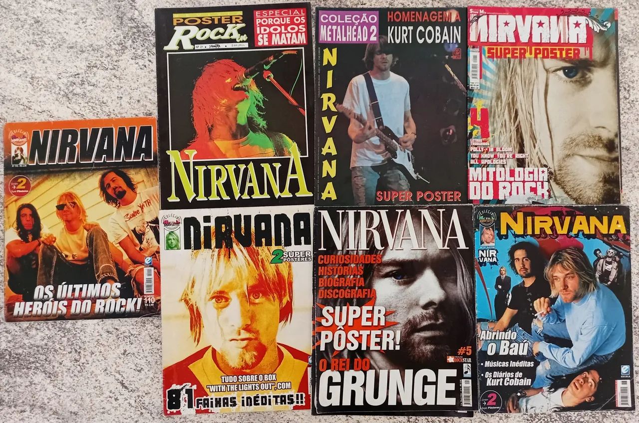 07 pôsteres Nirvana (Tamanho gigante) [Kurt Cobain] [Grunge