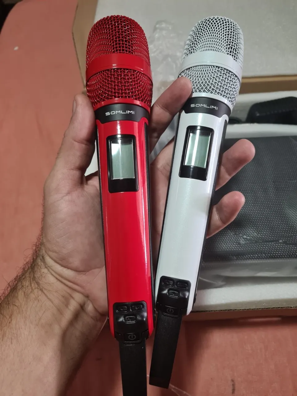 Microfone duplo sem fio