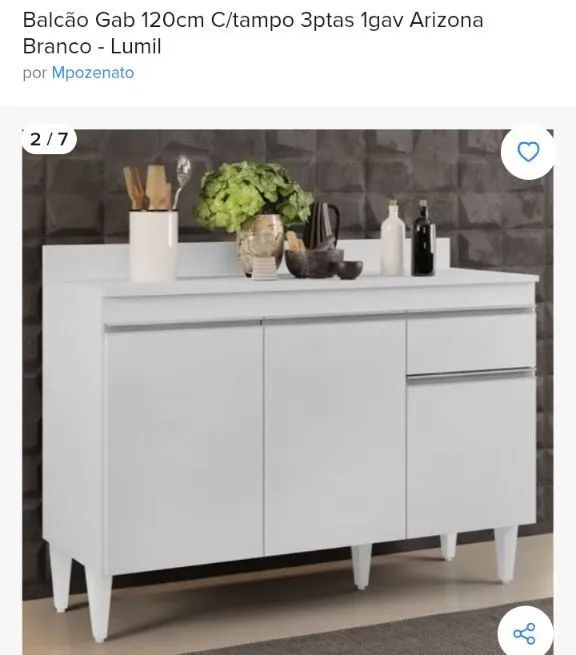 Balcão Branco para Cozinha pra sair logo - Foto 4
