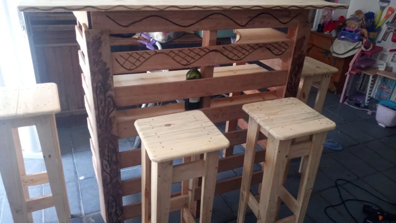 Balcão de madeira rústico para bar - Foto 5