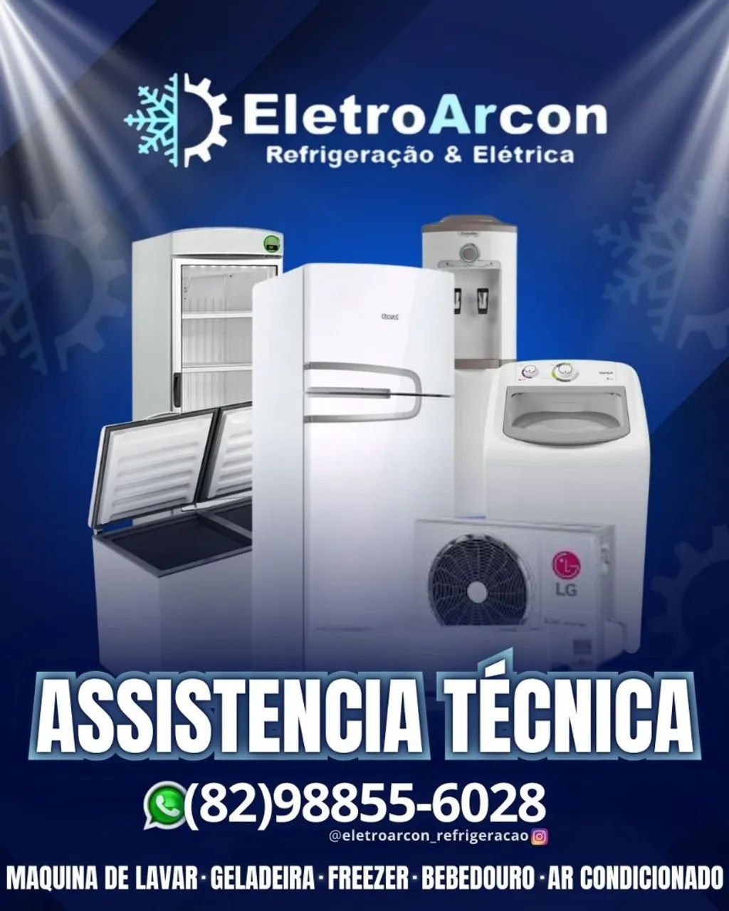 Conserto de Máquina de Lavar e instalação e manutenção ar condicionado e geladeira 