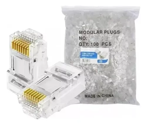 Conector Rj45 Utp Cat5 pacote com 100 unidades