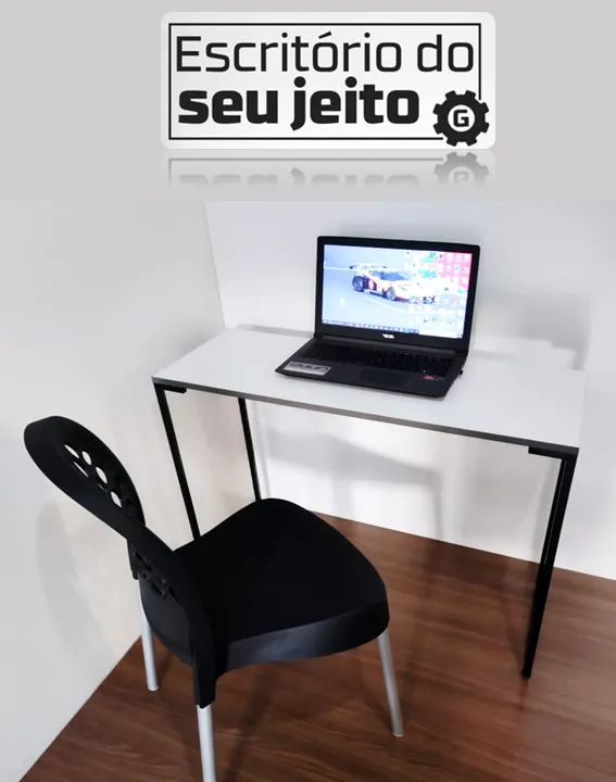 Mesa de Estudo Industrial NOVA Escrivaninha Multiuso para escritório Notebook Computador  - Foto 3