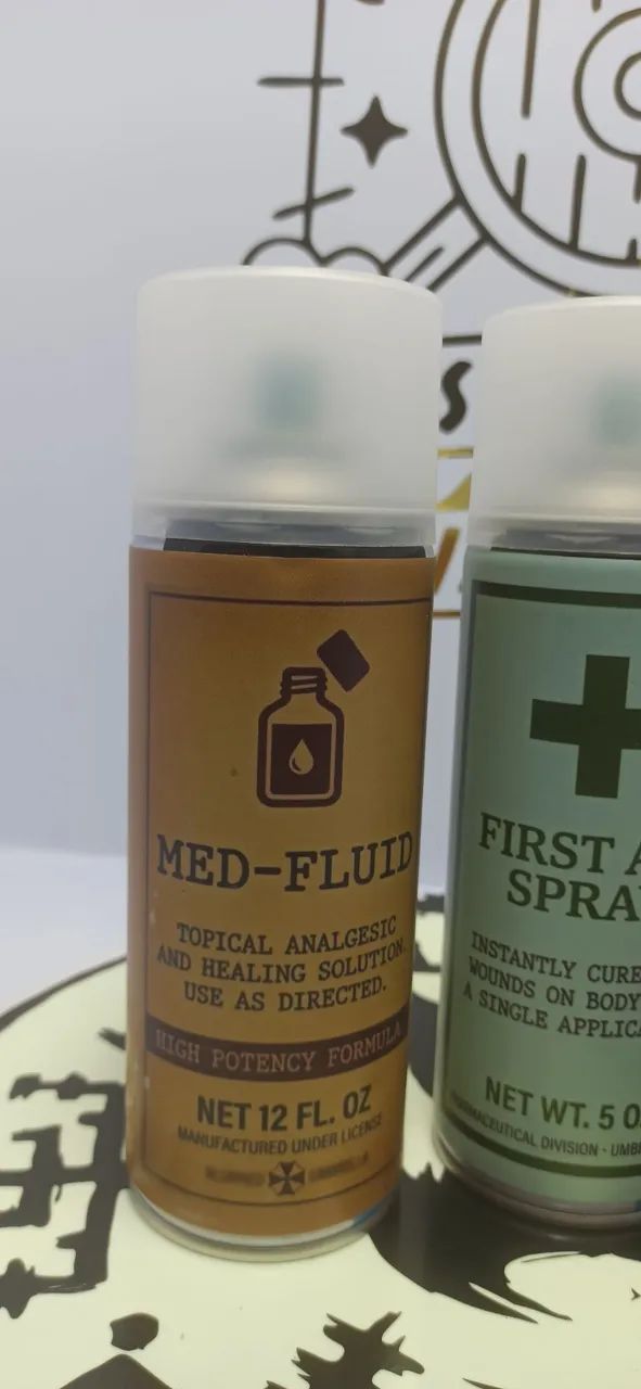 Kit com 3 Réplicas Resident Evil - First Aid Spray + Med-Fluid + Anti-Viral - Foto 2