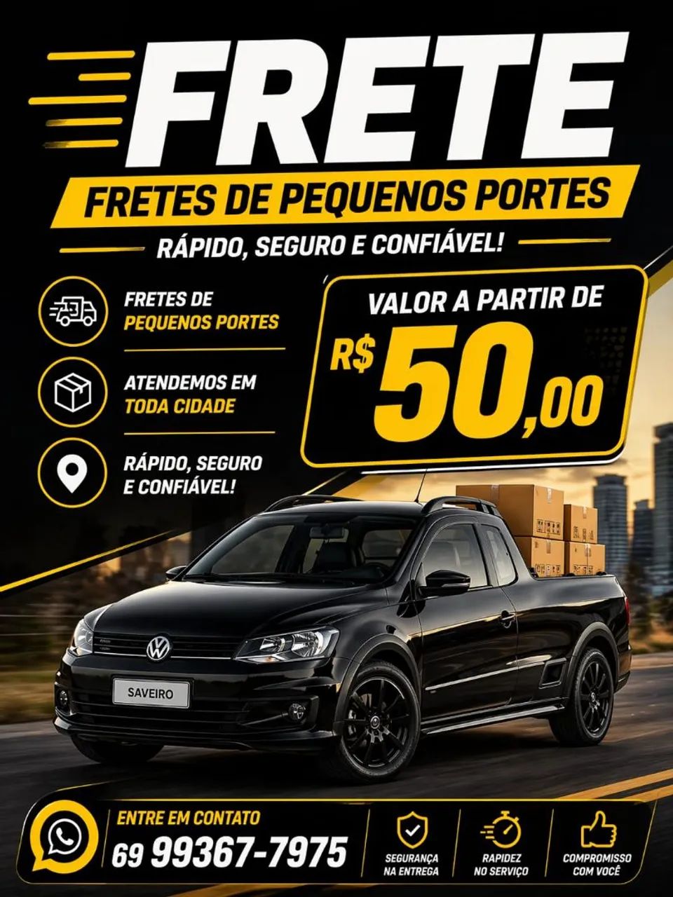 FRETE DISPONÍVEL PRA TODA CIDADE DE PVH