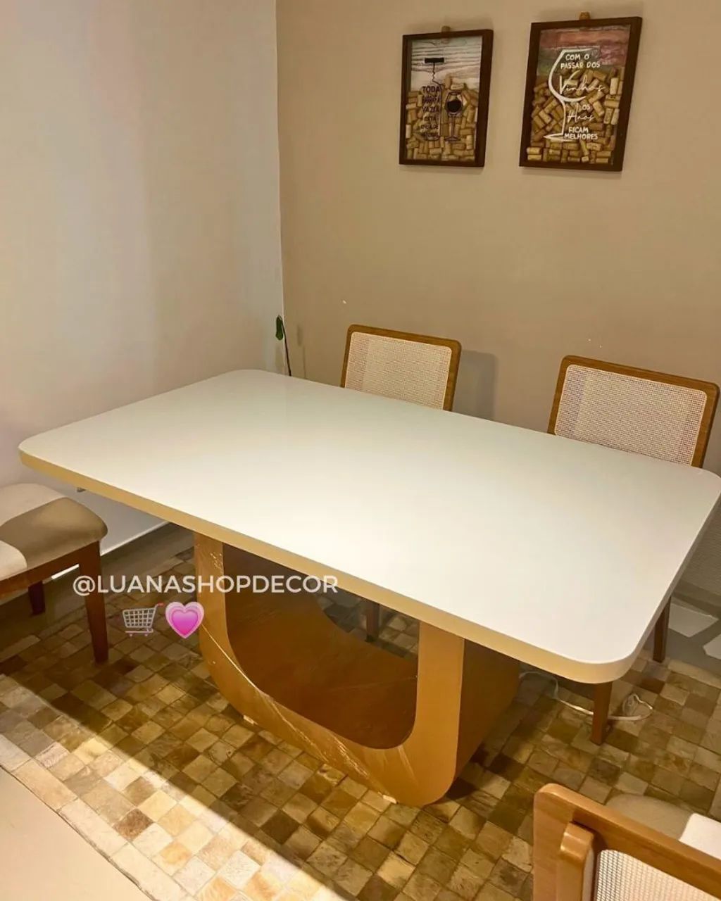 Mesa de Jantar Retangular Luxo com Vidro Laqueado Promoção  - Foto 3