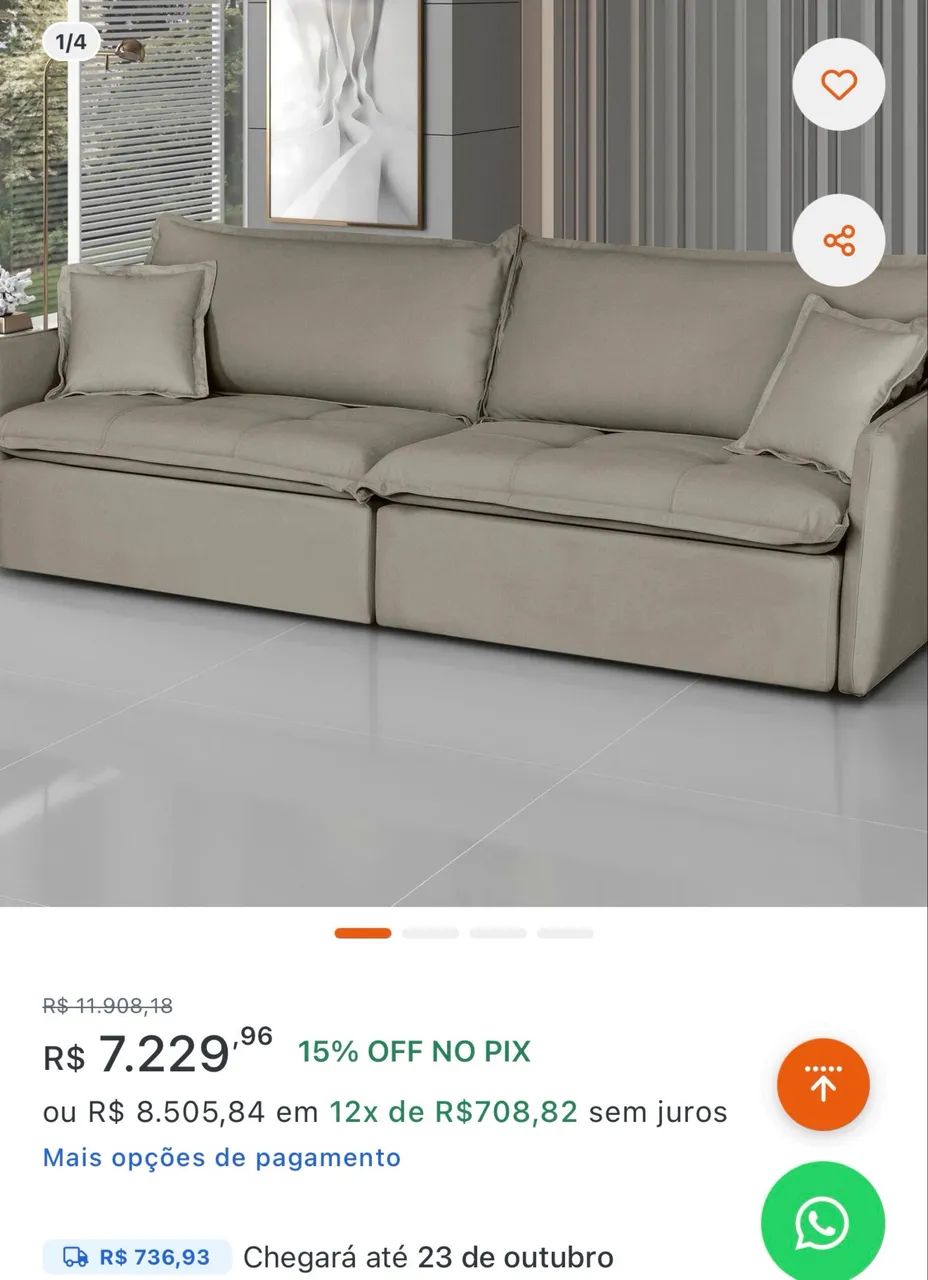 Sofá ENORME Novíssimo da marca Templum  - Foto 5
