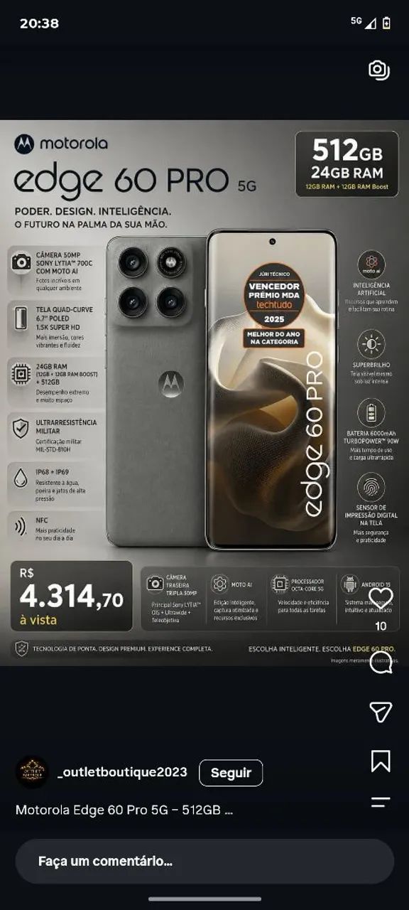 Motorola Edge 60 pró  - Foto 2