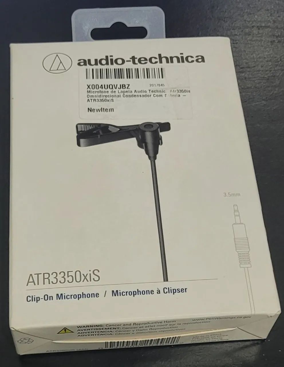Microfone de Lapela Audio-Technica ATR3350xiS