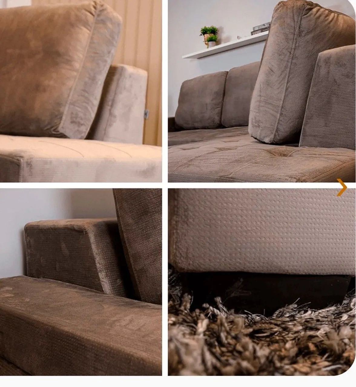 Sofá de canto ? com chaise 2,55x1,54 retrátil cinza novo  - Foto 4