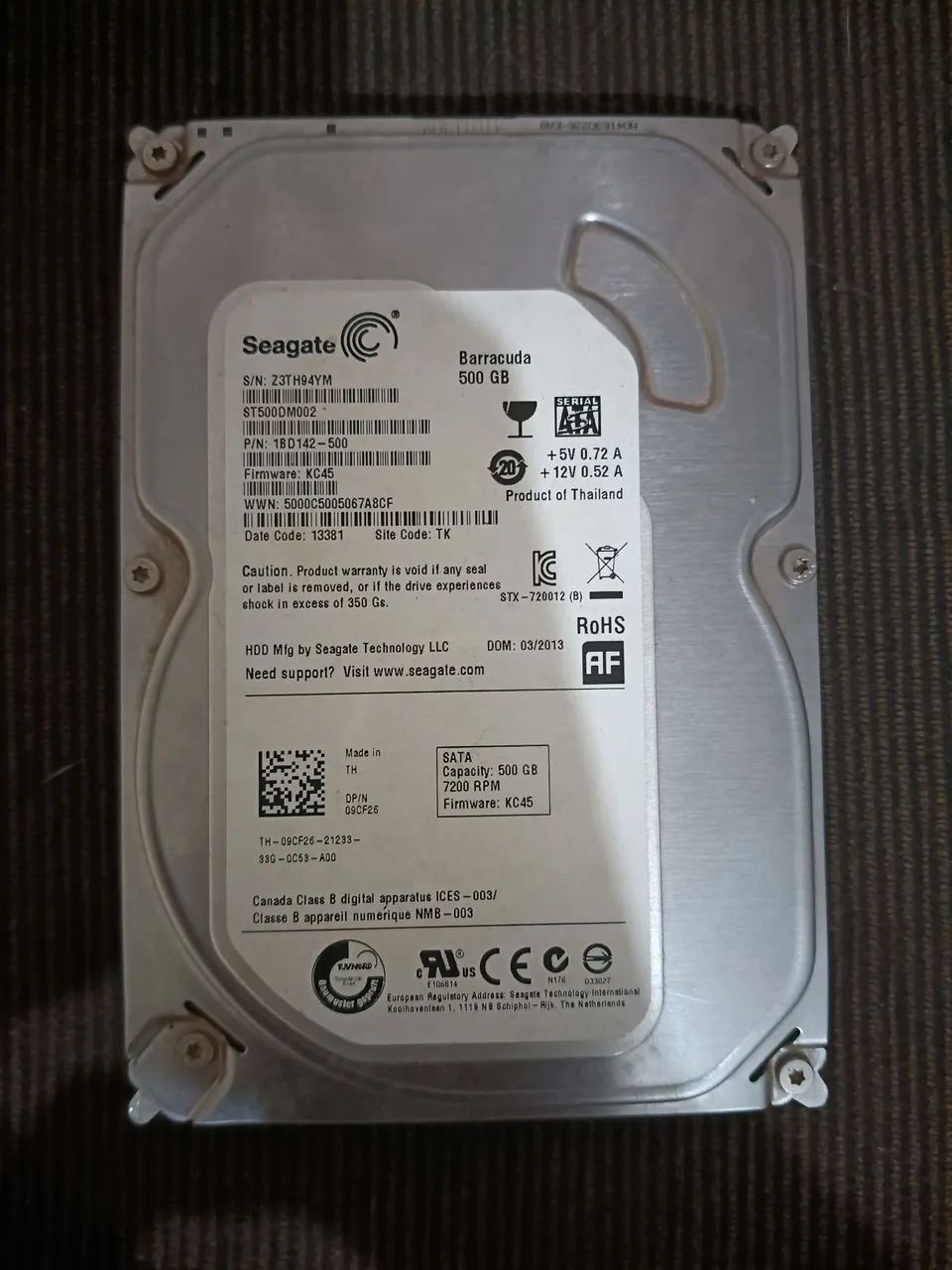 Hd seagate barracuda 500gb