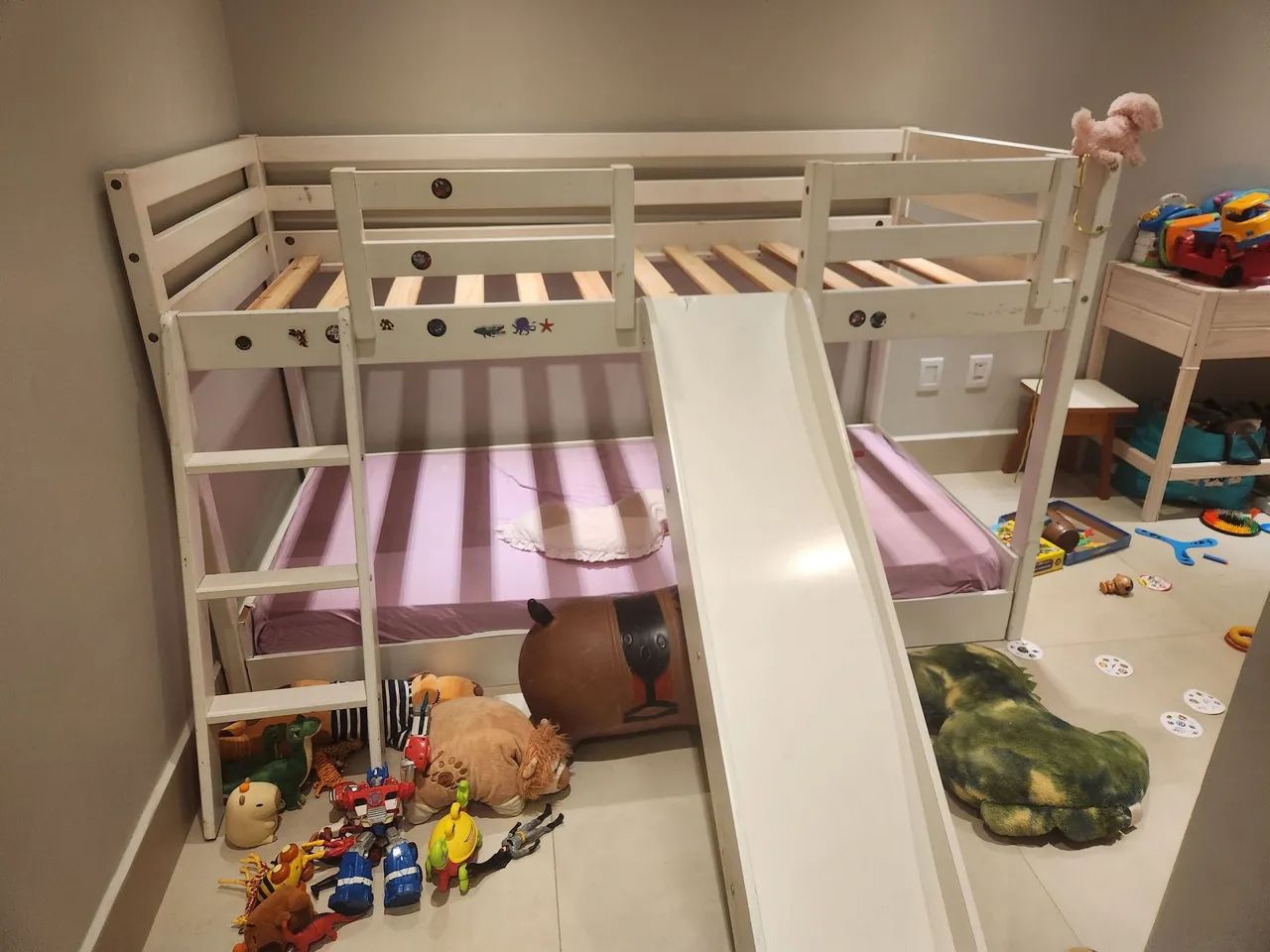 Bicama Infantil com Escada e Escorregador