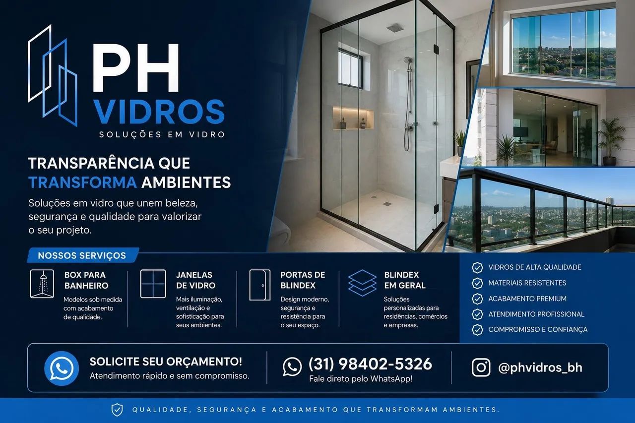 Box de Vidro | Portas Blindex | Orçamento Rápido | PH Vidros BH