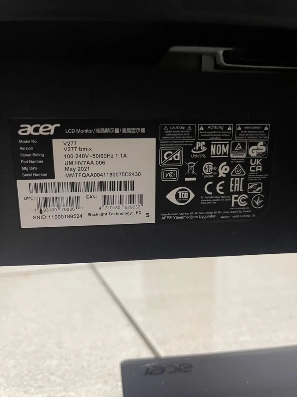 Monitor Acer 27 polegadas com som integrado  Bordas finas - Foto 3