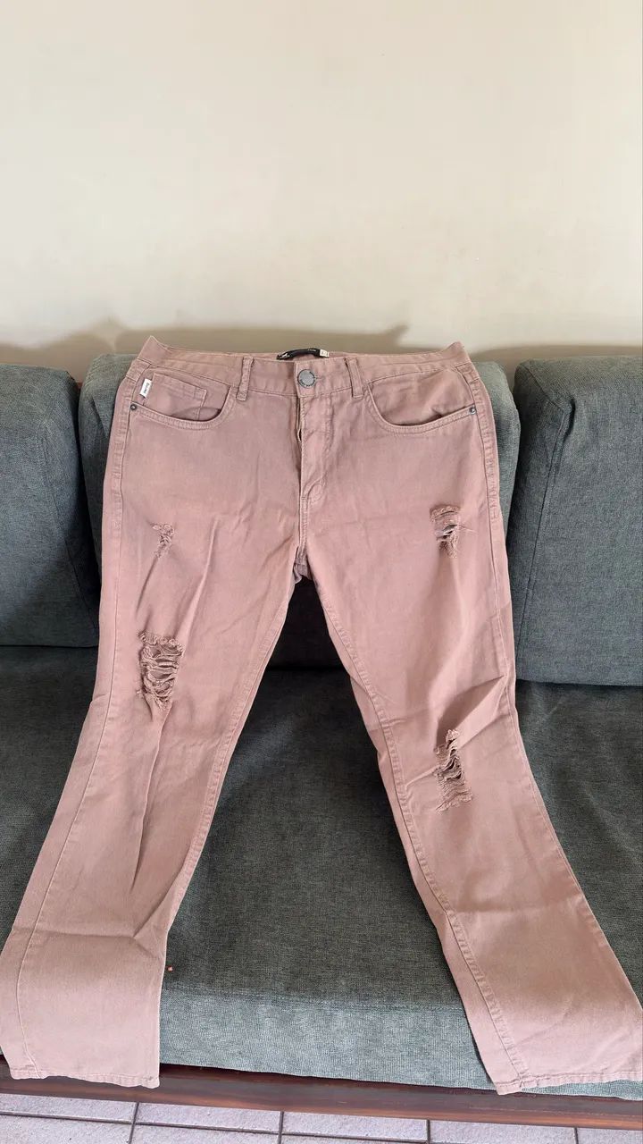 Kit 2 Calças Hering Tamanho 42- Jeans Estilo Rasgado - Foto 3