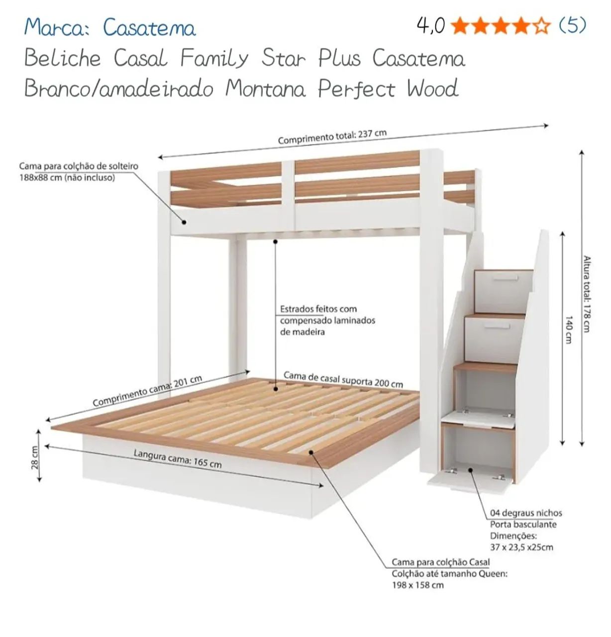 Base cama de casal novo 