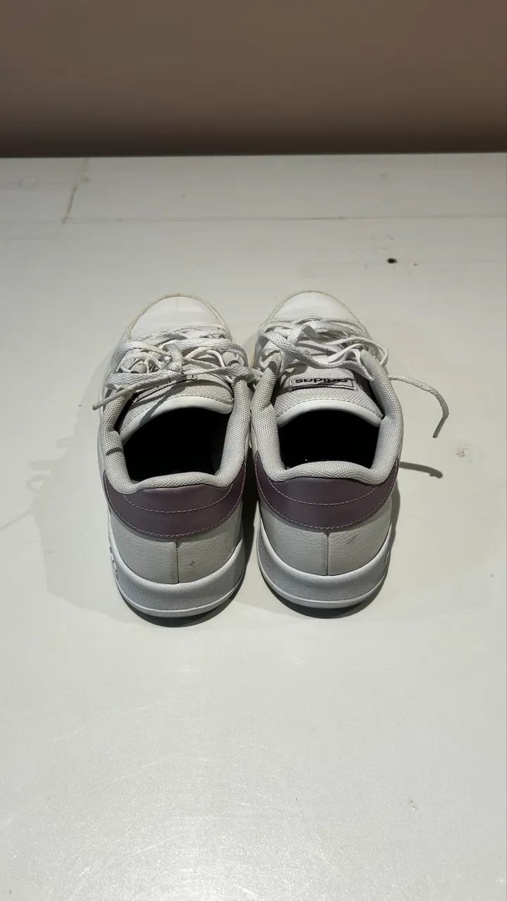  Tênis Adidas Breaknet Feminino Branco e Lilás - Foto 3