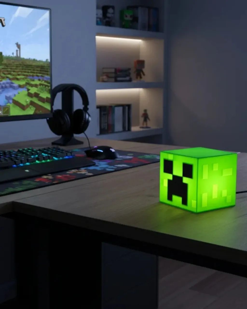 Luminária Temática Geek Creeper Minecraft - Foto 4