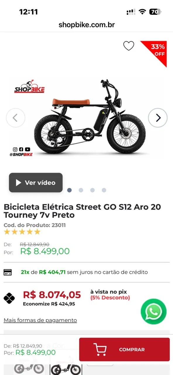 BYKE ELETRICA STREE GO - Foto 4