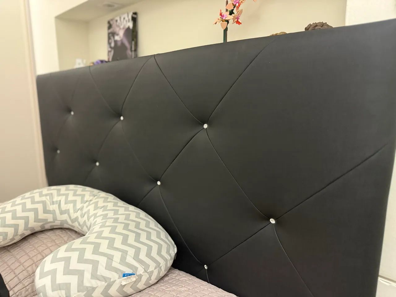 Cabeceira de casal preta em matelace  - Foto 4