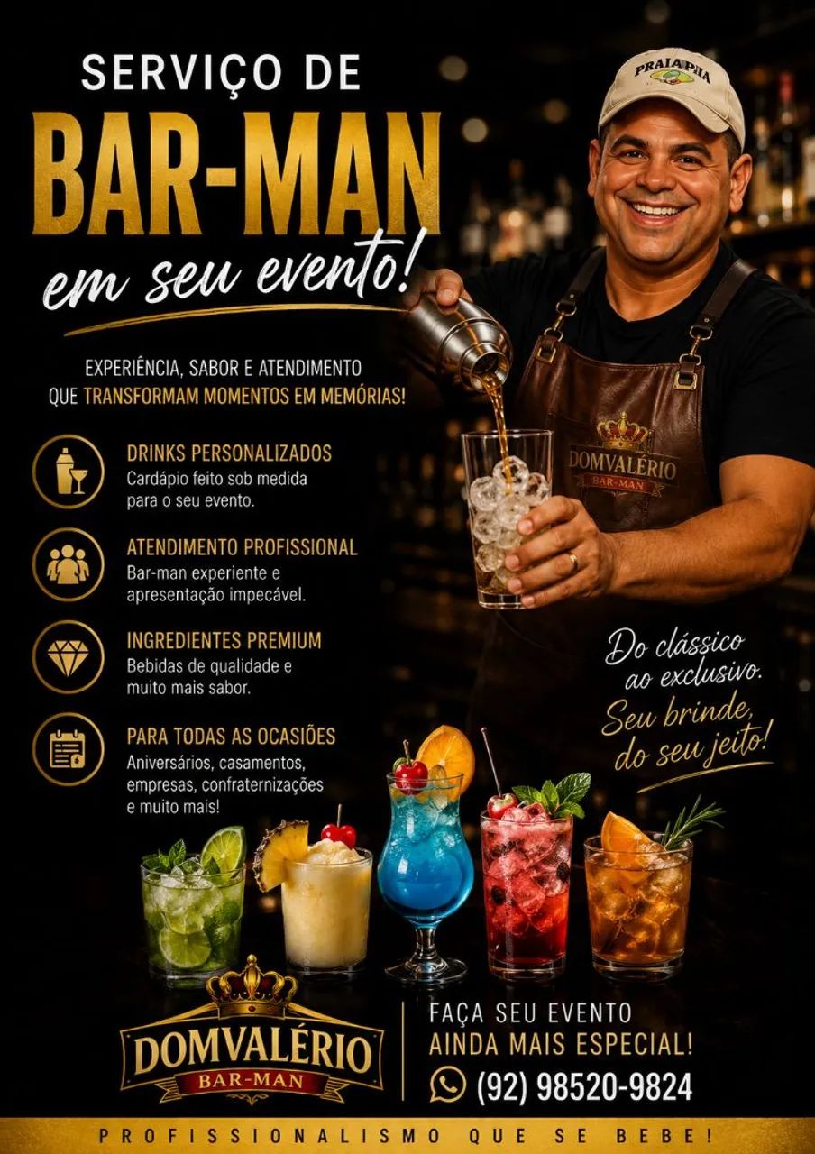 Valério frança serviço de churrasqueiro e Bar man em seu evento  - Foto 4