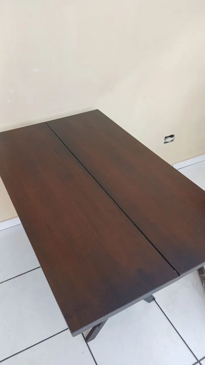 Mesa e 4 cadeiras de madeira dobravels - Foto 3