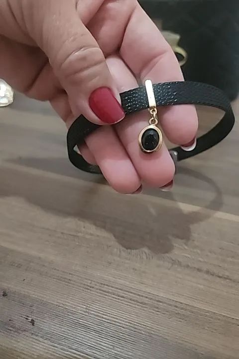 Conj. Premium Choker e pulseira BLACK - ROSA RIO - Foto 4