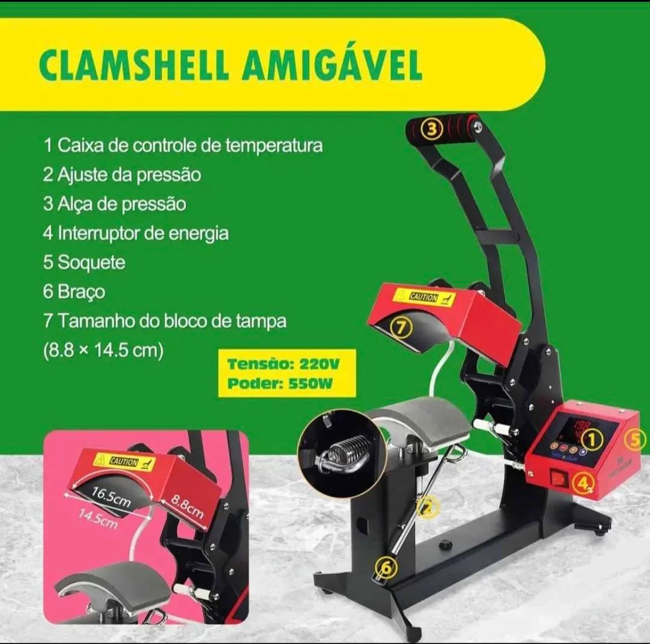 Prensa de Bonés e Canetas 220V - Foto 3
