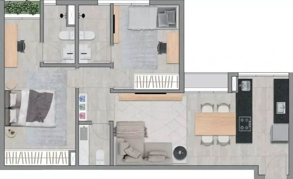 PLANTA 64m²