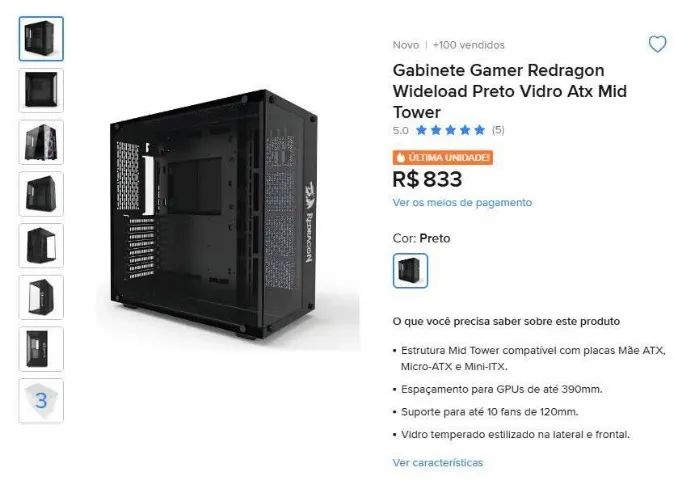 Gabinete Redragon Wideload ATX - Foto 5