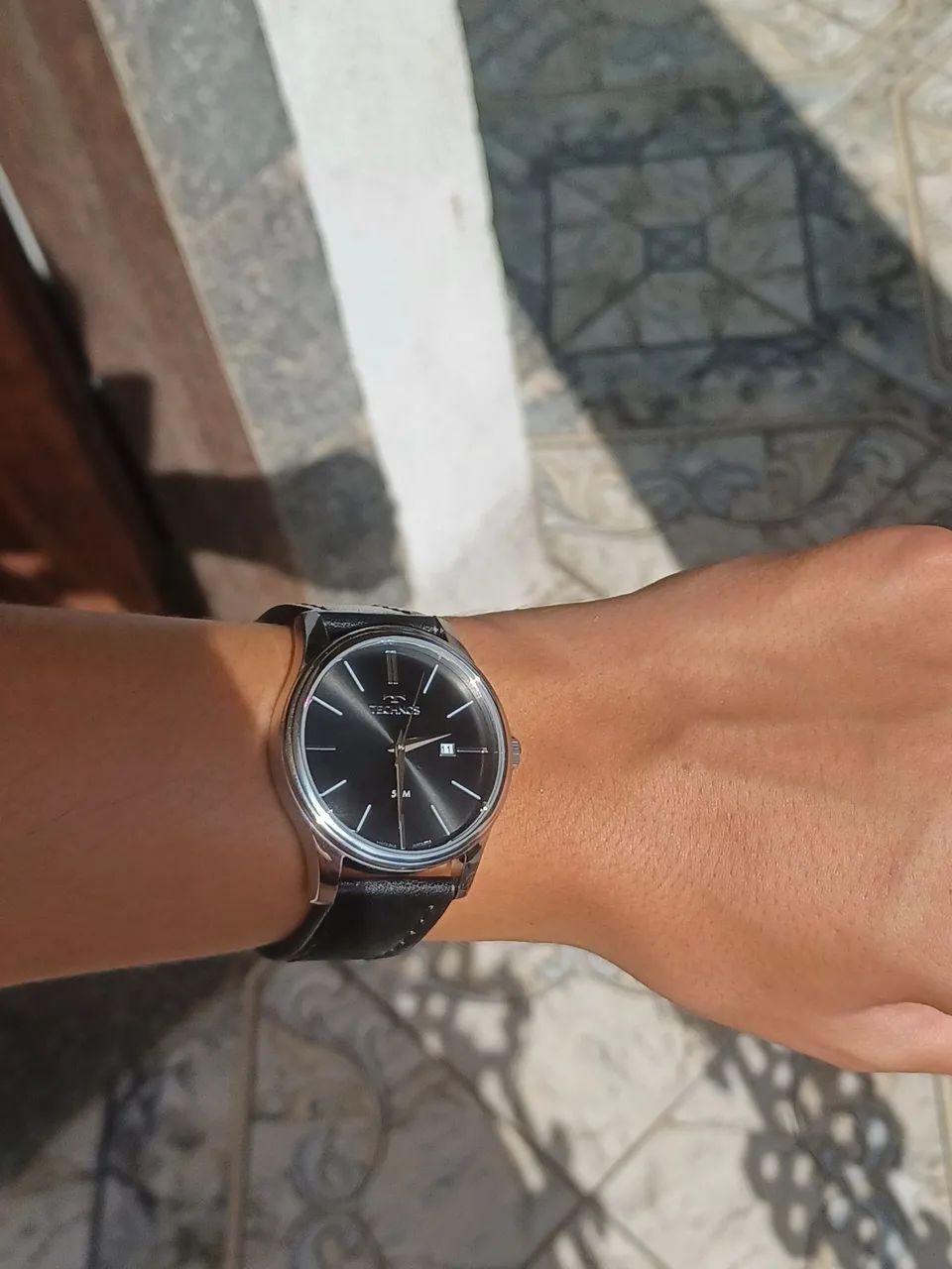 Relógio Technos Masculino Prata Pulseira Couro preço revenda - Foto 2